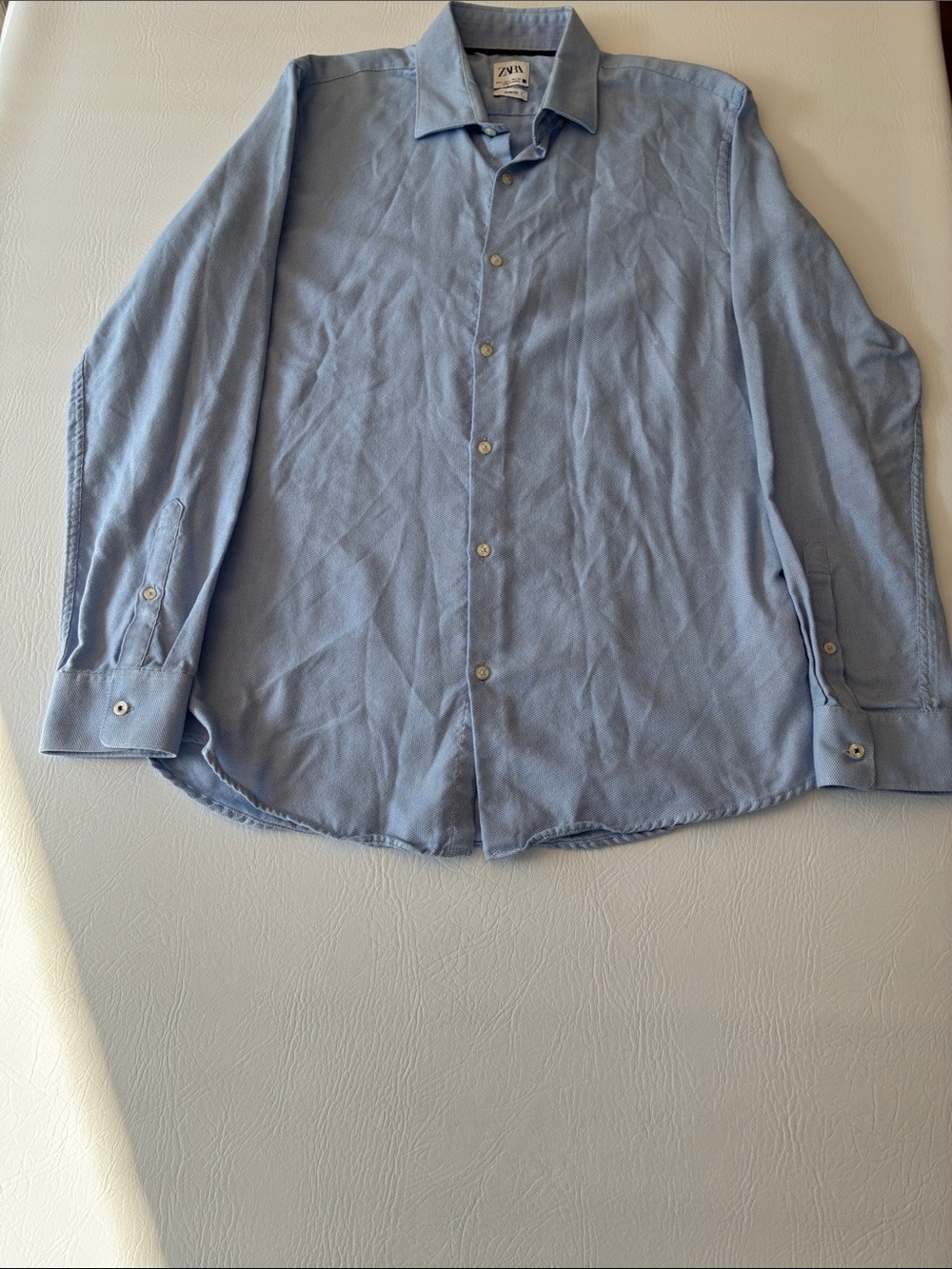Zara Pale Blue Men's Long-Sleeve Dress Shirt